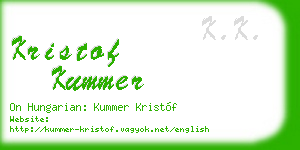 kristof kummer business card
