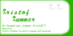 kristof kummer business card